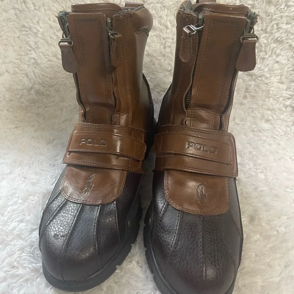 Polo Ralph Lauren Men's Darrance Ankle Boot, Tan/ Black SZ13D